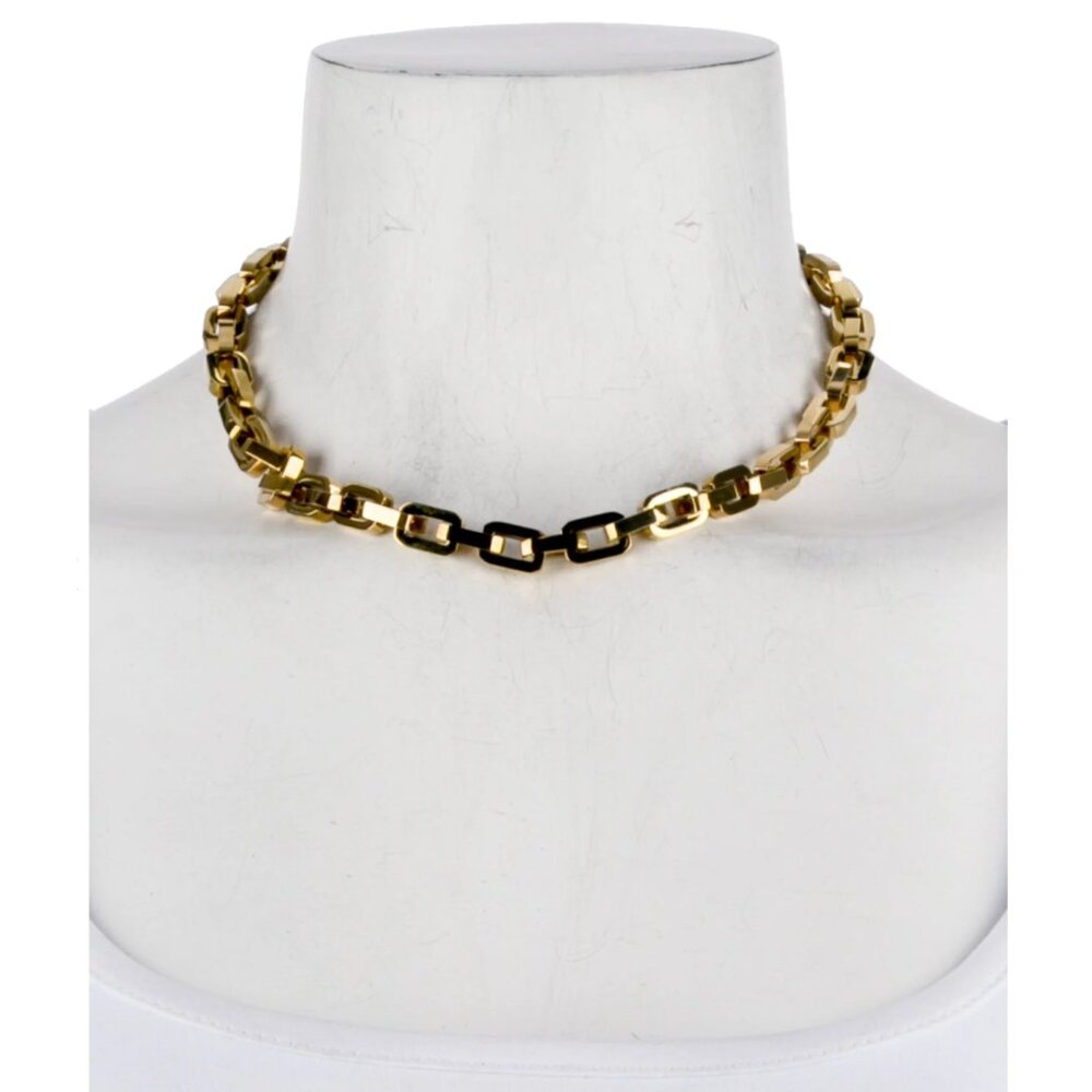 Eddie Borgo Designer 12k Gold Supra Link Chain Necklace, 17 inch Length $425msrp